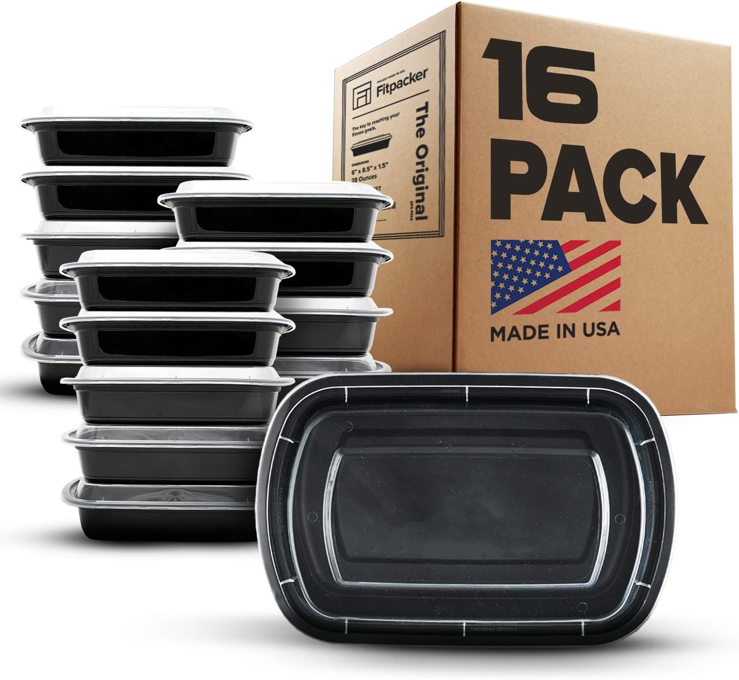 Fitpacker fp-28-16 Plastic Bento Box - 28 oz, 1 Pieces, Multicolored