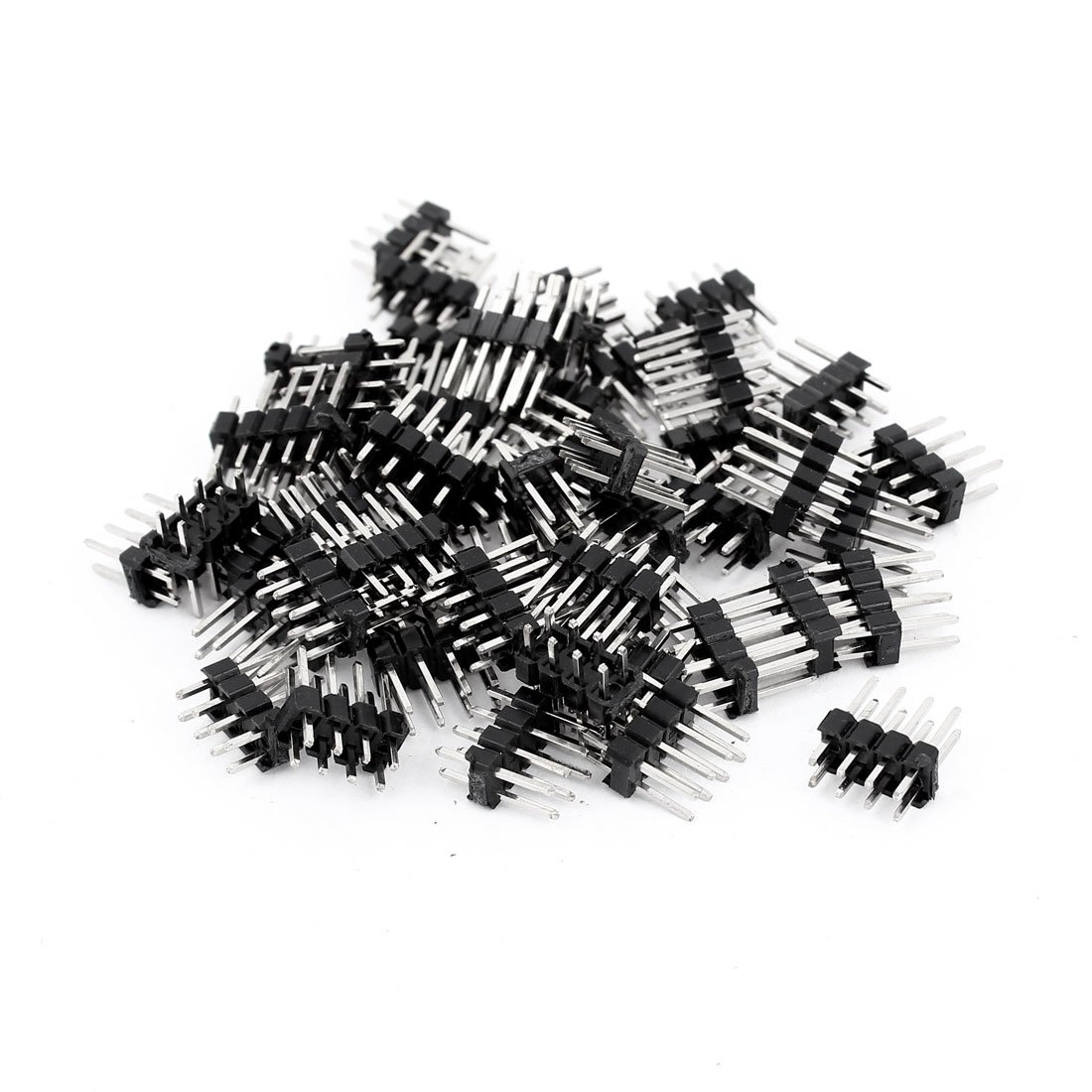 sourcing map 50 Pcs Double Row 2x4Pin 2.54mm Male Pin Header IC Connectors