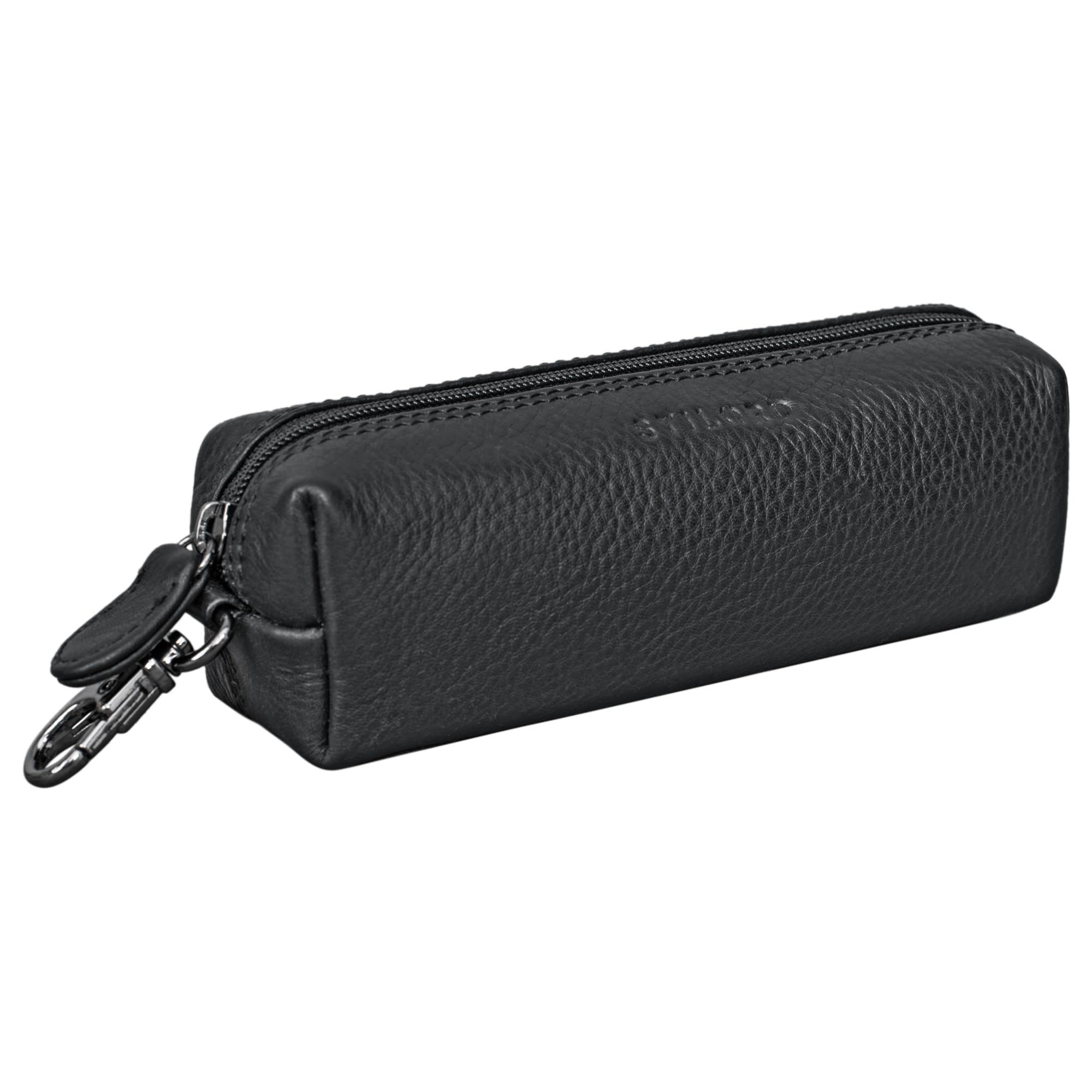 STILORD 'Camillo' Leather Pen and Key Case Vintage Pencil Pouch with Key Ring Pen Holder Made of Genuine Leather, Colour:Black — image 1