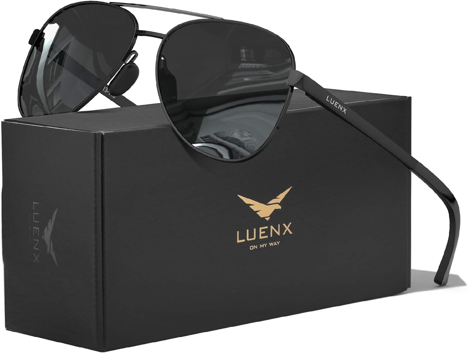 LUENX Aviator Sunglasses Polarized for Men WomenNon Mirror Driving uv