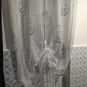 Douceur D'Intérieur Tenda In Voile Sabbia Stampata Con Occhielli - Alissia Menta, 140x240 Cm, 100% Poliestere