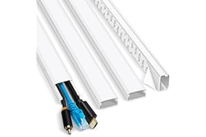 TV Cable Hider Wall 63in(4xL15.7in), White Wire Cover for Wall, Paintable Cord Cover Wall Kit, Cord Covers for TV on Wall, Hi