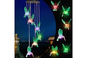 FILMHOO Chimes Gifts for Women,Gifts for Mom from Daughter Son,Birthday Gifts for Mom Grandma Wife,LED Solar Hummingbird Wind Mothers Day Mom Gifts,Mother Outdoor Decor, Yard Decor for Christmas