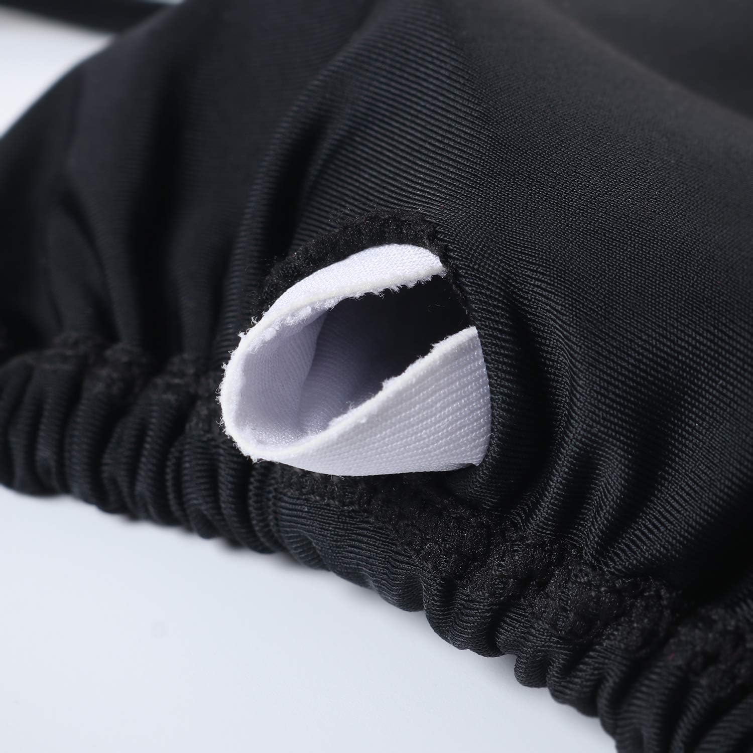 MOSHENGQI Women Sexy Brazilian Bikini 2 Piece Spaghetti Strap Top Thong Swimsuit Bathing Suit(S,0Solid Black) - Image 5