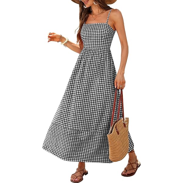CIDER Gingham Tube Maxi Dress Shirred Ruffle A Line Midi Dress Middle Waist Shirred Zipper Baby Blue at Amazon Women's Clothing store CIDER Gingham Tube Maxi Dress Shirred Ruffle A Line Midi Dress Middle Waist Shirred Zipper Baby Blue at Amazon Women's Clothing store