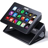 Streonor S15 Stream Controller, 15-Key LCD Studio Control Deck, Black | Programmable Macro Pad, Hotkey Soundboard Keypad with 3 Status Displays for OBS, Twitch, YouTube, Audio Control, PC &amp; Mac