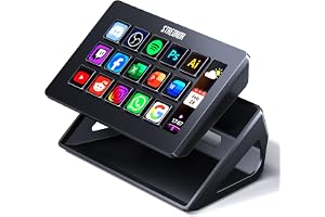 Streonor S15 Stream Controller, 15-Key LCD Studio Control Deck, Black | Programmable Macro Pad, Hotkey Soundboard Keypad with 3 Status Displays for OBS, Twitch, YouTube, Audio Control, PC & Mac