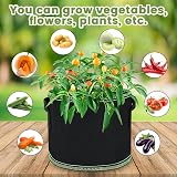 OFFCUP 3 Gallon Plant Grow Bags - 5 Pack, Breathable Fabric with Handles view 4