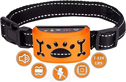 Hengu Collares Antiladridos de Perro, Collar de Entrenamiento Recargable Seguro con Función Pitido + Vibración, 7 Sensibilidad Ajustable Sin Descarga ...