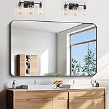 FORBATH Large Bathroom Mirror 60x36 Inches, Black