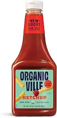 Organicville Organic Ketchup - Tomato Ketchup, Gluten Free, Non-GMO, Vegan, USDA Organic, Made with Agave Nectar, Plant-Based