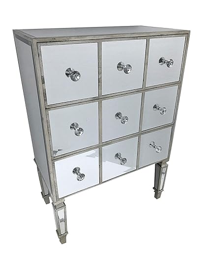 Interiors In Vogue Chest Of 3 Drawers Bedroom Mirrored Glass