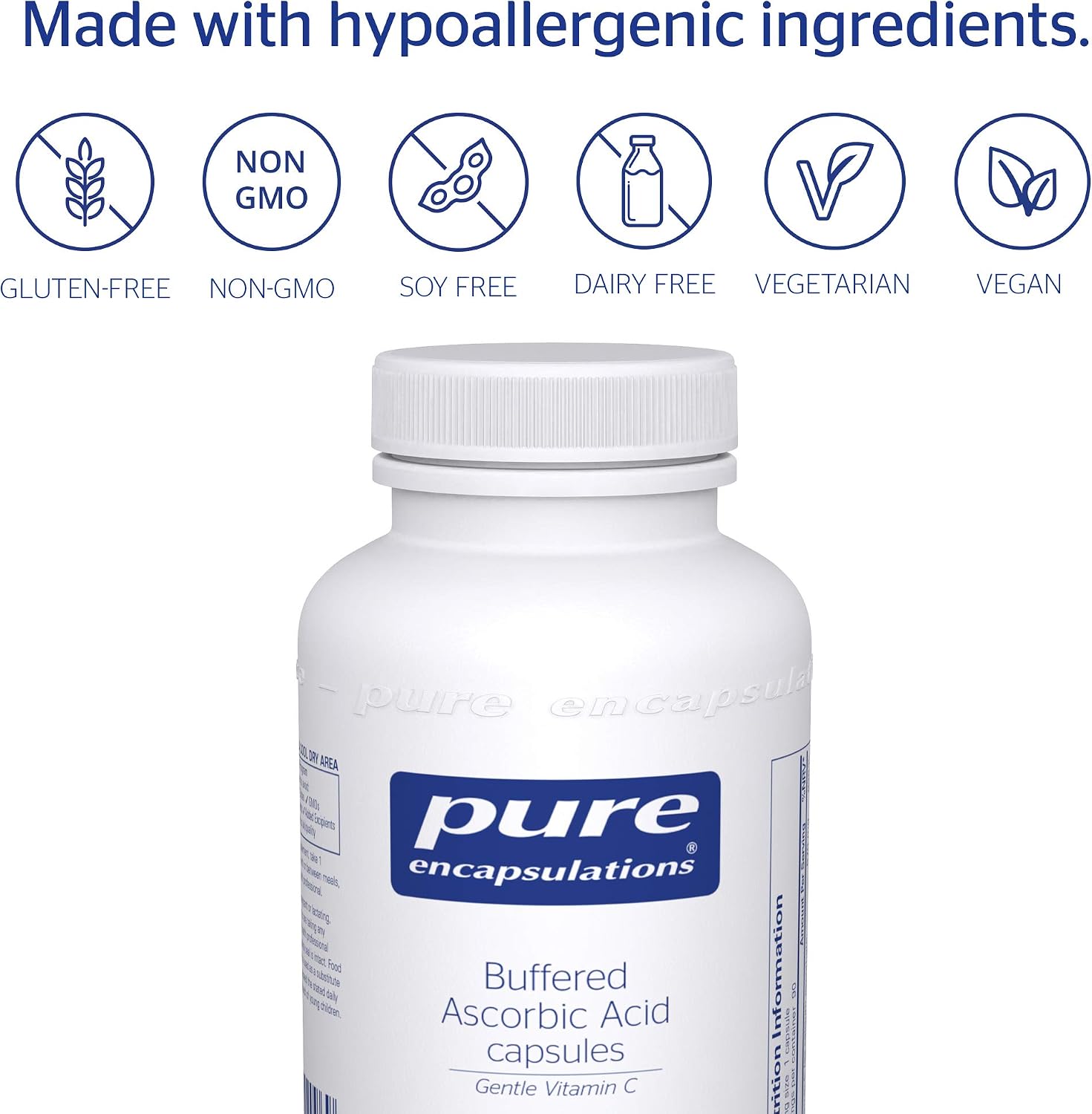 Pure Encapsulations Buffered Ascorbic Acid, Gentle Vitamin C 670mg, with Calcium Ascorbate - Image 5