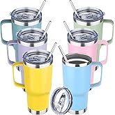 YEBTS Life 20oz Stainless Steel Insulated Tumbler with Handle and Lid, Double Wall Vacuum Insulated Coffee Mug, Leak Proof Travel Mug, Hot and Cold Drink, Mix Color-7