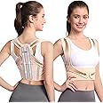 Posture Corrector for Women and Men: Improve Posture Correct Hunchback Slouching Invisible Under Clothes - Adjustable Lightweight Upper Back Brace for Neck Shoulder & Upper Back Pain Relief (M/L Under Bust 32"-45")