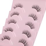 Ruairie False Eyelashes Natural Half Lashes Clear Band 5 Pairs 3/4 Fluffy Wispy view 6