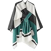 Aedvoouer Women's Plaid Shawl Wraps Open Front Poncho Sweater Oversized Cape Cardigan Shawls for Fall Winter