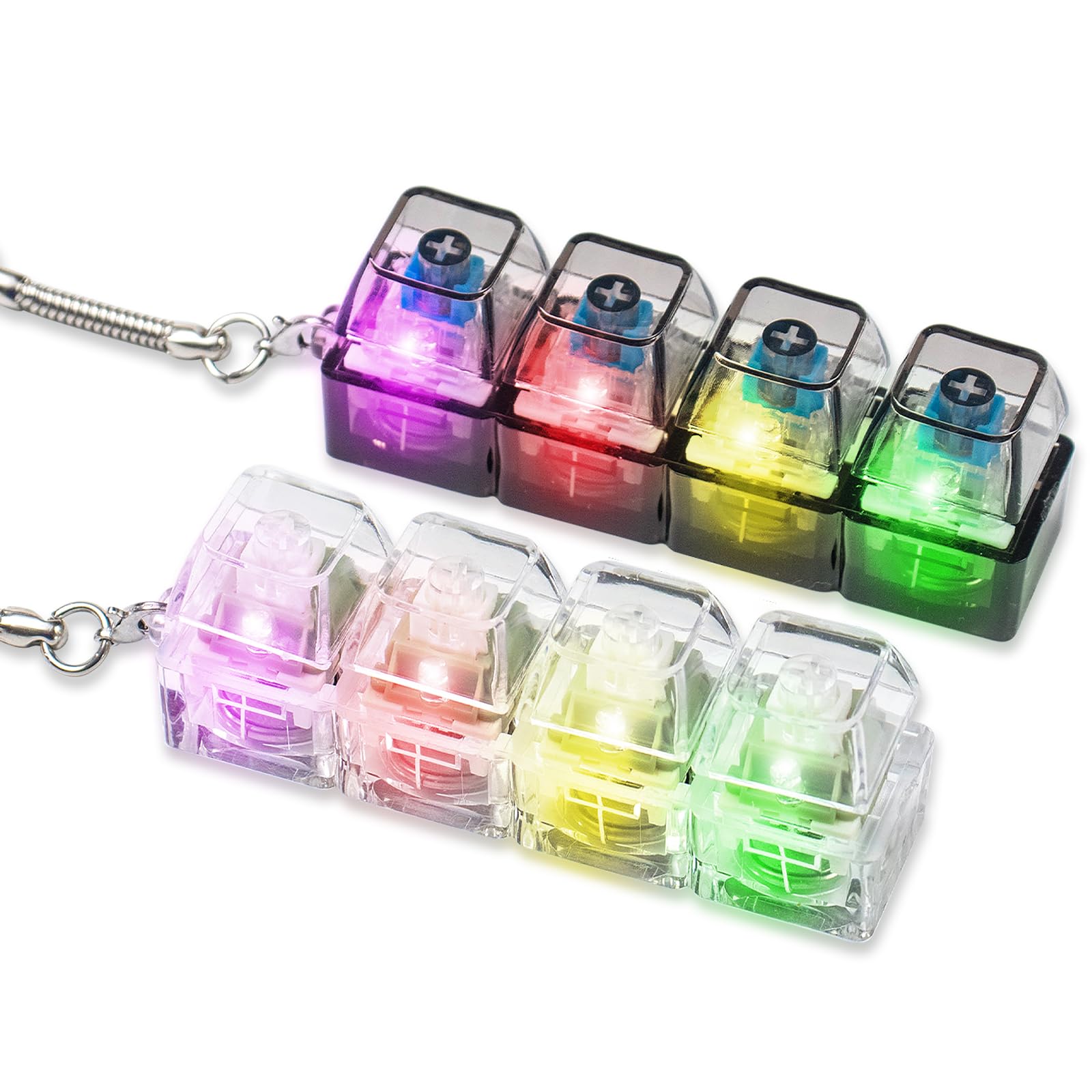 Photo 1 of 2Pcs Keyboard Fidget Toy for Adults Clicker Keyboard Light Up, Creamy & Clicky Keyboard Fidget Keychain Adults Keyboard Clicker Sensory Toys for Anxiety Stress Relief, Green