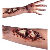 Libima Halloween Latex Scar Prosthetic with Blood | Latex Fake Wounds Costume, Prosthetic with Realistic Fake Blood, for Costume Accessories Party