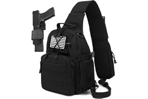 ATBP Small Tactical Holster Sling Backpack Accessories Shoulder Pouch Water Bottle & Radio Holder Crossbody Bag for Men