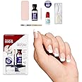 KISS French Acrylic False Nails Sculpture Kit, Natural & French Manicure, Extended Bubble-Free Nail Tips with Acrylic Liquid & Powder, Maximum Speed Nail Glue, Application Brush, & 40 Fake Nails
