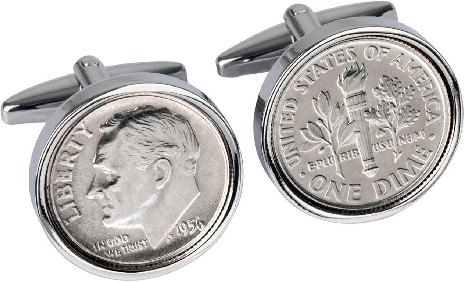 Worldcoincufflinks Cufflinks Rhodium plated 1956 Mint US