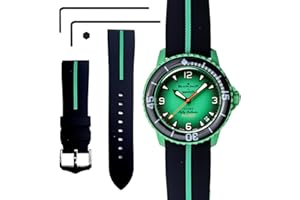 Ocdin 22 MM Watch Strap Replacement for Blancpain X Swatch with Hex Spanner Quick Release Silicone Watch Band Compatible with Bioceramic SCUBA Fifty Fathoms