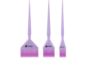 STYLANCE 3 Pieces Hair Color Brush Kit, Balayage Tint Brush, Soft Bristles- Hair Dyeing Brushes, for Salon Hairdresser (Purple)