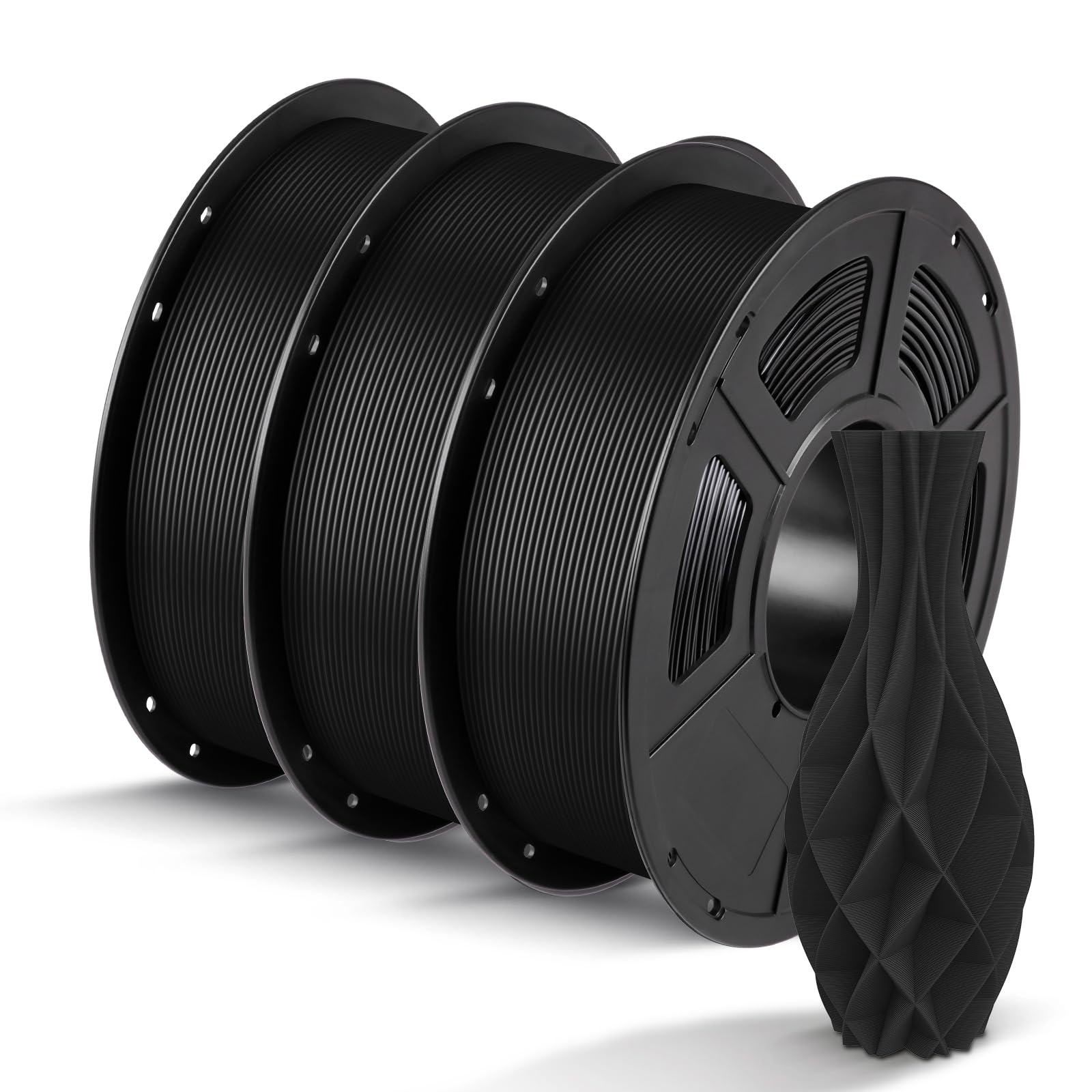 Photo 1 of ANYCUBIC PLA Filament 1.75mm Bundle 3KG, 3D Printing PLA Filament 1.75mm Dimensional Accuracy +/- 0.02mm, 1KG Spool (2.2 lbs), 3KG Black