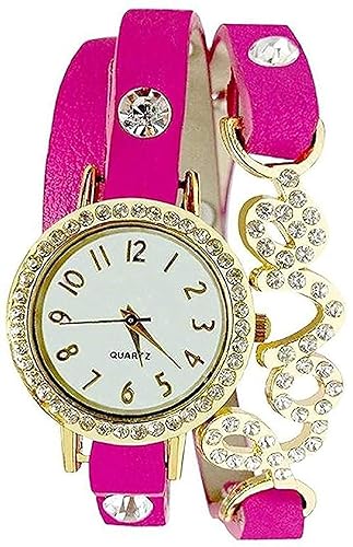 Capture Fashion� Bracelet Love Dori Pink Color Analogue Watches for Women & Girls.