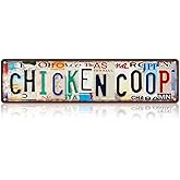 Vintage Chicken Coop Metal Tin Signs Street Signs Home Farmhouse Wall Decor Accessories 16 x 4 Inches