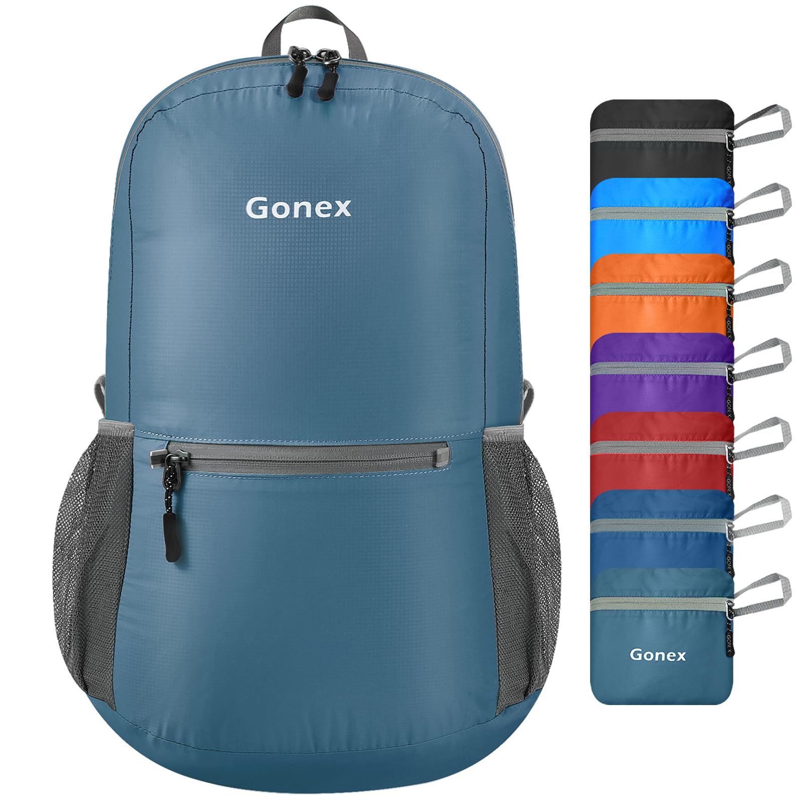 Photo 1 of Gonex Ultra Lightweight Packable Backpack Daypack Handy Foldable Camping Outdoor Travel Cycling Backpacking(Grey Blue)
