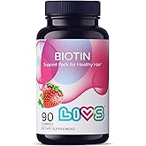 LIVS Biotin Gummies 10000mcg – Supports Healthy Hair, Skin & Nails | Vitamin B7 Supplement for Women & Men | Natural Grape Flavor | Vegan, Gluten Free & Non-GMO | 90 Count with 45 Servings