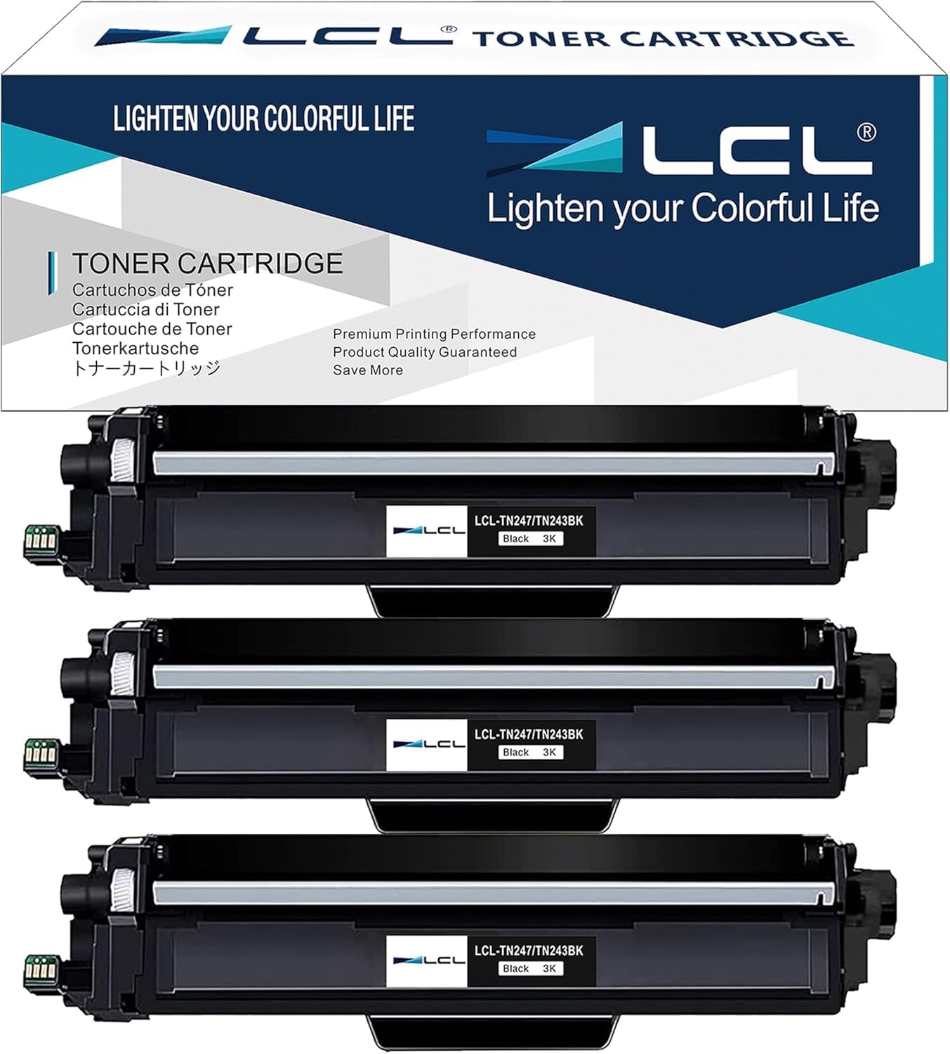 LCL Comatible Toner Cartridge TN243 TN247 TN-247 TN247BK TN-247BK 3000Pages (3 Black) Replacement for Brother HL-L3210CW HL-L3230CDW HL-L3270CDW MFC-L3710CDW MFC-L3750CDW