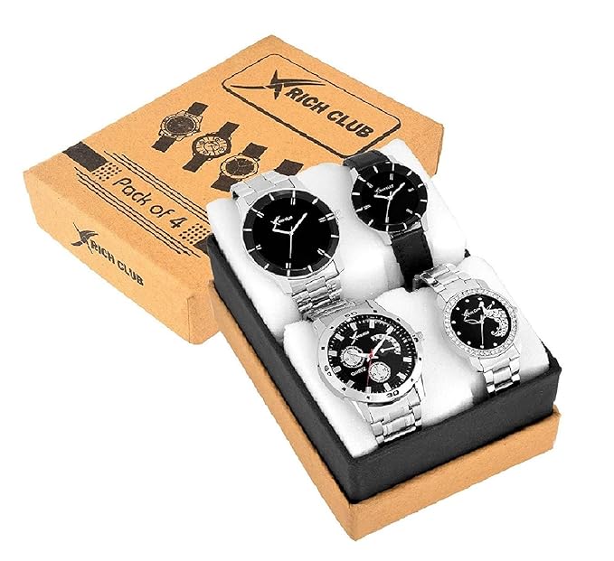 Analogue Multicolour Dial Mens and Womens Couple Watch - Combo of 4