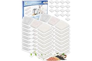 Cunina 16+16 Pack Cat Fountain Filter Replacement Compatible with oneisall PW04 3.5L/118oz, Fit for oneisall Cat Water Fountain Stainless Steel Filters, Keeping Pet Water Clean
