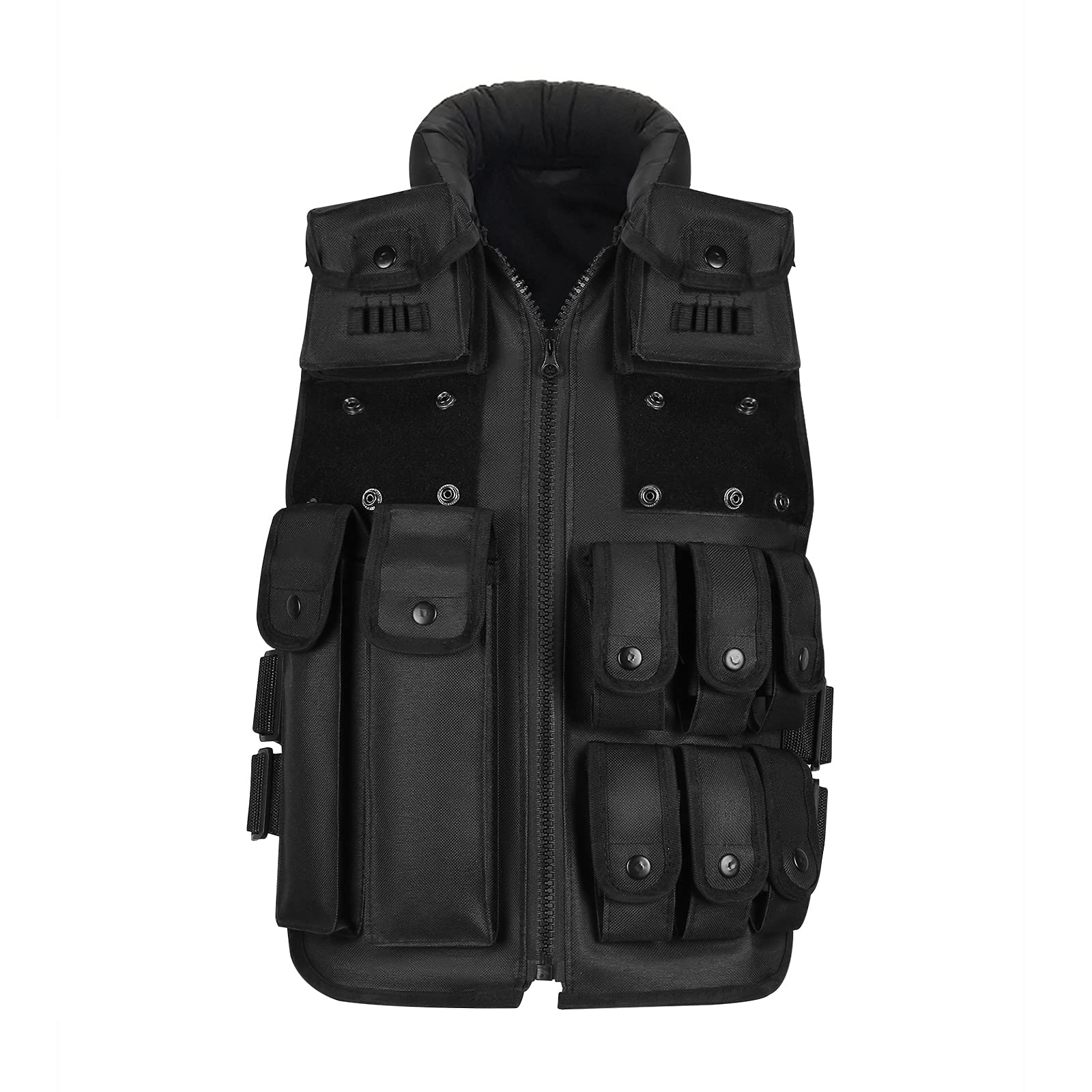 HUNTVP Tactical Vest Military Army Waistcoat Molle Airsoft Vest for Mens Womens Camping Hiking Hunting Outdoors (Type1-Black)