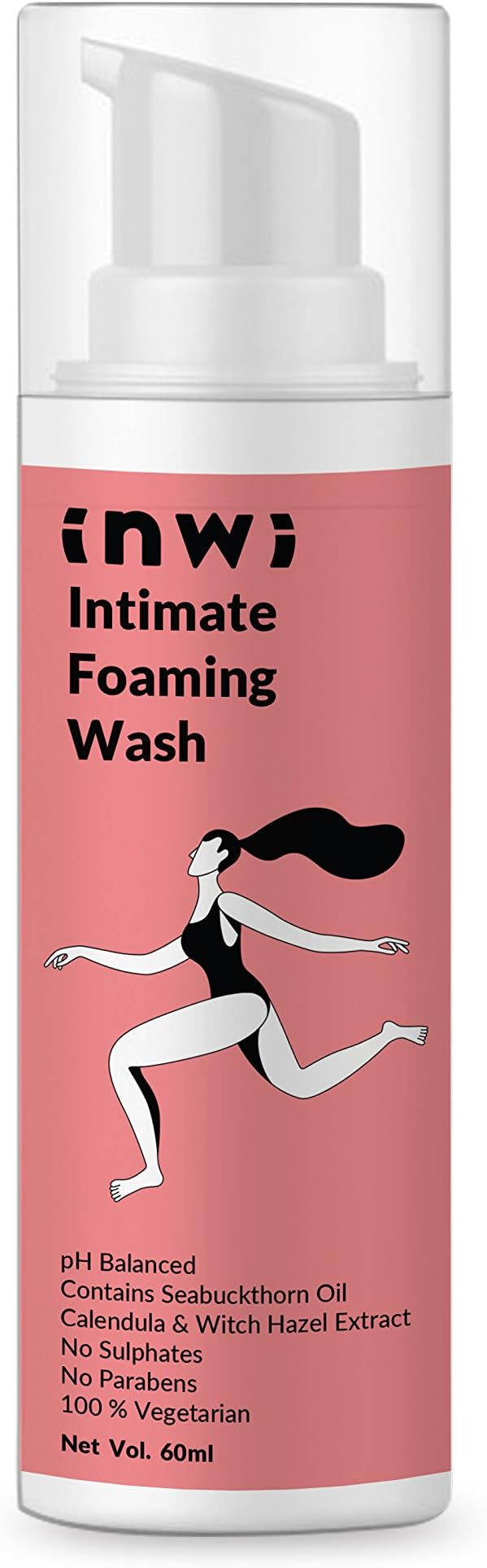 InWi Intimate Foaming Wash with Seabuckthorn Oil, Calendula and Witch Hazel Extract - 60 ml