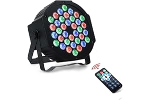 LUNSY Dj Lights, 8 Pack 36 LED Par Lights Stage Lights with Sound Activated Remote Control & DMX Control, Stage Lighting Uplights for Wedding Club Music Show Christmas Holiday Party Lighting