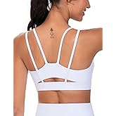 THE GYM PEOPLE Women's Double Spaghetti Strap Sports Bras Supportive Strappy Workout Bra with Padded