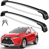 Wonderdriver Lockable Roof Rack Cross Bars 220lbs Compatible with Lexus RX 2016-2022 RX350 RX350L RX450h RX450hL(with Flush Side Rails),Heavy Duty Aluminum Roof Rails Crossbars Black Rooftop Luggage