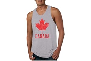 Gkaikpe Mens Canada Day Tank Tops Patriotic Canadian Flag Sleeveless Tank Tops Maple Leaf National Pride Novelty Vests