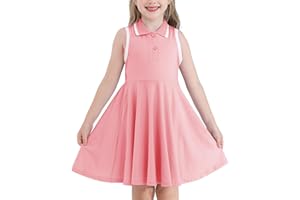 WISREMT Kids Girls Polo Dress Sleeveless Summer Tank Dress Tennis Golf Outfit Sport Active Dresses for School Casual Party