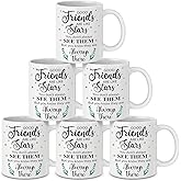 Honeydak 6 Pcs Good Friends Are Like Stars Friendship Gift for Women Ceramic Friends Mugs Cups Bulk 12 oz Friendship Coffee Cup for Female BFF Birthday Holiday Gift Mother's Day Xmas Present