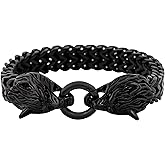 HAQUIL Stainless Steel Mesh Link Chain Bracelet, Goth Gothic Biker Fashion Statement Jewelry Gift for Men