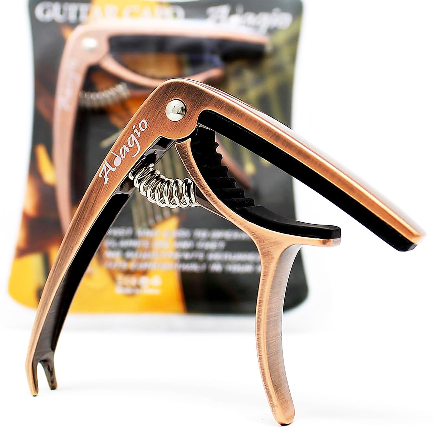 Adagio Pro DELUXE CAPO Suitable For Acoustic & Electric Guitars With Quick Release And Peg Puller In Bronze RRP £10.99