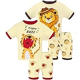 DAUGHTER QUEEN Boys Summer Pajamas Set 4 Pieces 100% Cotton Sleepwear Size 18 Months-12 Years