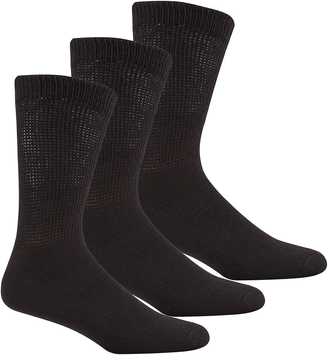 Mens 12 Pack Diabetic Socks Mens Wide Stretch Multipack Black Health