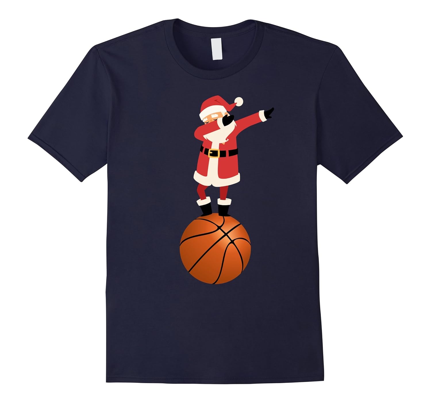 Santa Loves Dabbing Christmas And Basketball Hilarious Shirt-ANZ