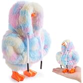 7inch Desk Goose Outfits, Mini Desktop Goose Clothes Desk Goose Accessories Set for Magnetic Goose Statue ( Colored Plush Hoodie )